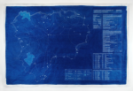 Chaney, Paul : Lizard Exit Plan Blueprint #1 Defence, cyanotype blueprint, 69.5 x 105 cms.