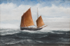 West, John Henry (1856 - 1938): Penzance Lugger, dated 1900, inscribed Penzance Lugger. Painted by J.H. West, a boatsman and ship's carpenter, Falmouth. Painted in the cabin of 5 ton yacht with the aid of an oil lamp riding at her moorings in Falmouth Harbour, Nov 1900, gouache, 17 x 24 cms. Gifted by Prudence Anne Bone. Donation.