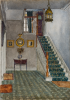 Freeman, Winifred (1866-1961): Staircase at Churchfield, watercolour on paper, 35.5 x 25.2 cms. Presented by Powell, Barbara.
