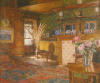 Freeman, Winifred (1866-1961): The Drawing Room, Churchfield, Falmouth, watercolour, 27 x 32 cms. Presented by Powell, Barbara.