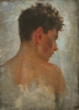 Tuke, Henry Scott, RA RWS (1858-1929): Sketch portrait for 'Under the Western Sun', oil on canvas board, 36.6 x 26.8 cms. RCPS Tuke Collection. Loan.