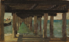 Tuke, Henry Scott, RA RWS (1858-1929): Under the Jetty, oil on panel, 14.1 x 23.1 cms. RCPS Tuke Collection. Loan.