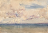 Tuke, Henry Scott, RA RWS (1858-1929): Study of Sea and Sky, signed, Title inscribed on back in Tuke's hand, watercolour, 17.7 x 25.7 cms. RCPS Tuke Collection. Loan.