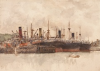 Tuke, Henry Scott, RA RWS (1858-1929): Harbour Scene, signed and dated, watercolour, 25.4 x 35.5 cms. RCPS Tuke Collection. Loan.