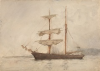 Tuke, Henry Scott, RA RWS (1858-1929): Brigantine Drying Sails, watercolour, 25.7 x 35.5 cms. RCPS Tuke Collection. Loan.