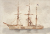 Tuke, Henry Scott, RA RWS (1858-1929): Three Masted Barque, signed, watercolour, 17.9 x 26.1 cms. RCPS Tuke Collection. Loan.