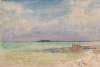 Tuke, Henry Scott, RA RWS (1858-1929): Glover's Reef, British Honduras, signed and dated 1924, Inscribed bottom left Glover's Reef B.Honduras, watercolour, 17.5 x 26 cms. RCPS Tuke Collection. Loan.