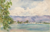 Tuke, Henry Scott, RA RWS (1858-1929): Black River from West Beach, watercolour, 14.2 x 21.6 cms. RCPS Tuke Collection. Loan.