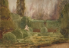 Tuke, Henry Scott, RA RWS (1858-1929): Formal Garden, signed and dated 1912, watercolour, 18.5 x 26.4 cms. RCPS Tuke Collection. Loan.