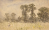 Tuke, Henry Scott, RA RWS (1858-1929): Landscape with Trees, watercolour, 14.2 x 22.2 cms. RCPS Tuke Collection. Loan.