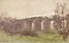 Tuke, Henry Scott, RA RWS (1858-1929): Hanwell Viaduct GWR, signed, watercolour, 13.6 x 21.5 cms. RCPS Tuke Collection. Loan.