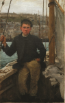Tuke, Henry Scott, RA RWS (1858-1929): Our Jack, oil on canvas, 48.5 x 31 cms. RCPS Tuke Collection. Loan.
