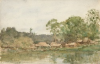 Tuke, Henry Scott, RA RWS (1858-1929): Livingston, Guatemala, Central America, signed and dated 1924, Inscribed Livingston, Guatemala C.A, watercolour, 14.2 x 21.9 cms. RCPS Tuke Collection. Loan.