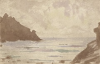 Tuke, Henry Scott, RA RWS (1858-1929): Seascape, signed and dated 1902, inscribed A Happy New Year 1902 from H.S.T, watercolour, 10 x 15.5 cms. RCPS Tuke Collection. Loan.
