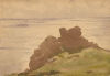 Tuke, Henry Scott, RA RWS (1858-1929): Rocky Coast, signed and dated 1899, watercolour, 17.5 x 24.9 cms. RCPS Tuke Collection. Loan.
