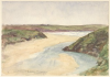 Tuke, Henry Scott, RA RWS (1858-1929): River Gannel, Newquay, inscribed River Gannel from de P's estate, Newquay bottom left, watercolour, 17.5 x 25.4 cms. RCPS Tuke Collection. Loan.
