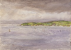 Tuke, Henry Scott, RA RWS (1858-1929): Coastal Scene, watercolour, 17.9 x 24.9 cms. RCPS Tuke Collection. Loan.