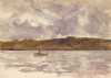 Tuke, Henry Scott, RA RWS (1858-1929): Coastal Scene, watercolour, 17.8 x 25 cms. RCPS Tuke Collection. Loan.