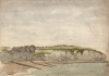Tuke, Henry Scott, RA RWS (1858-1929): Cliff Scene, watercolour, 17.9 x 25.5 cms. RCPS Tuke Collection. Loan.