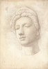 Tuke, Henry Scott, RA RWS (1858-1929): Sculpture from the Object, signed and dated 1878, inscribed on back -Sculpture from the Object Subject for March 1878, (Mask of Madonna by Michelangelo), watercolour, 25.5 x 18 cms. RCPS Tuke Collection. Loan.