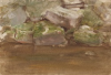 Tuke, Henry Scott, RA RWS (1858-1929): Salmon Pool, Dartmeet, watercolour, 18 x 26.4 cms. RCPS Tuke Collection. Loan.