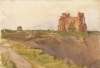 Tuke, Henry Scott, RA RWS (1858-1929): Tantallon, signed and dated 1891, inscribed Tantallon bottom left, watercolour, 17.5 x 25.5 cms. RCPS Tuke Collection. Loan.