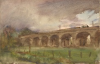 Tuke, Henry Scott, RA RWS (1858-1929): Hanwell Viaduct, GWR, watercolour, 14 x 21 cms. RCPS Tuke Collection. Loan.