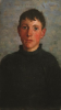 Tuke, Henry Scott, RA RWS (1858-1929): Portrait of Jack Rolling, signed and dated 1887, oil on panel, 21.6 x 12.2 cms. RCPS Tuke Collection. Loan.