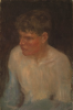 Tuke, Henry Scott, RA RWS (1858-1929): Portrait of a Boy, oil on board, 30.5 x 20 cms. RCPS Tuke Collection. Loan.