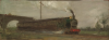 Tuke, Henry Scott, RA RWS (1858-1929): Railway Train, oil on board, 14.2 x 38.1 cms. RCPS Tuke Collection. Loan.