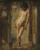 Tuke, Henry Scott, RA RWS (1858-1929): Nude Italian Boy, oil on sketch block end, 21.6 x 17.4 cms. RCPS Tuke Collection. Loan.
