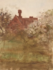 Tuke, Henry Scott, RA RWS (1858-1929): The Abbey House, Chithurst, watercolour, 23.3 x 17.5 cms. RCPS Tuke Collection. Loan.