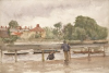 Tuke, Henry Scott, RA RWS (1858-1929): Thames at Windsor, watercolour, 18 x 26 cms. RCPS Tuke Collection. Loan.