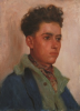 Tuke, Henry Scott, RA RWS (1858-1929): Portrait of Youth, oil on wood panel, 33 x 24 cms. RCPS Tuke Collection. Loan.