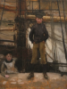 Tuke, Henry Scott, RA RWS (1858-1929): Two Children on Deck, oil on wood panel, 35 x 26.6 cms. RCPS Tuke Collection. Loan.
