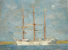 Tuke, Henry Scott, RA RWS (1858-1929): White Barque, R558, oil on canvas laid down on board, 36 x 48.4 cms. RCPS Tuke Collection. Loan.