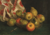 Tuke, Henry Scott, RA RWS (1858-1929): Dish of Fruit with Cloth, oil on board, 27.5 x 28.5 cms. RCPS Tuke Collection. Loan.