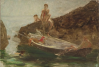 Tuke, Henry Scott, RA RWS (1858-1929): Sketch for the Swimmer's Pool, oil on panel, 24.2 x 35.9 cms. RCPS Tuke Collection. Loan.