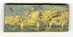 Miners, Neil: Seascape with five boats, signed, oil on board, 3.2 x 7.5 cms. Presented by Pye, Brenda. Bequest.