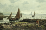 Hemy, Charles Napier RA RWS (1841-1917): A Rocky Shore, signed and dated 1878, oil on canvas, 50.5 x 76.5 cms. Purchased with help from generous donations from local supporters.