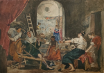 Freeman, Winifred (1866-1961): Study of women working, signed and dated 1900, inscribed M.W Freeman, about 1900, Watercolour on paper, 25.2 x 35.5 cms. Presented by Quinn, Priscilla.