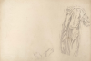 Hemy, Charles Napier RA RWS (1841-1917) attributed to : Study of draped skirt and feet, Pencil on paper, 25.5 x 35.5 cms. Presented by Quinn, Priscilla.