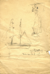 Hemy, Charles Napier RA RWS (1841-1917): Man overboard, inscribed Man overboard, Pencil on paper, 25.2 x 17.4 cms. Presented by Quinn, Priscilla.