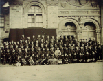 Harrison Studios: Duke of Cornwall Rifle Volunteers outside the Drill Hall, photograph, 28.5 x 38 cms.