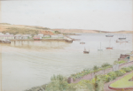 Pryce, Thomas H.J. (fl.1919): Flushing from Falmouth, signed and dated 1919, watercolour and pencil, 25 x 35.5 cms.