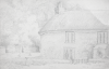 Martin, William A. (1899-1988): Thatched cottage, pencil, 17.3 x 25.2 cms. Presented by Moss, Ruth. Bequest.