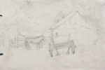 Martin, William A. (1899-1988): Sketch of barn, pencil, 14.9 x 23 cms. Presented by Moss, Ruth. Bequest.