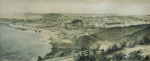 Unknown artist: View of the Falmouth Hotel & Surrounding Country from the Pendennis Castle Drive, tinted lithograph, 24 x 50.8 cms. Lent by The Cornwall Heritage Trust. Loan.