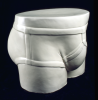 Hewlett, Francis (1930-2012): Y-Fronts, ceramic cast semi-porcelain glaze, 40.7 cms high.