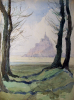 Williams, Marjorie (nee Murray 1880-1961): Mont St Michel, watercolour and pencil, 25 x 18 cms. Presented by Mariella Fischer Williams MD in 2003.